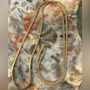 Herringbone Gold Plated 18” Chain Necklace